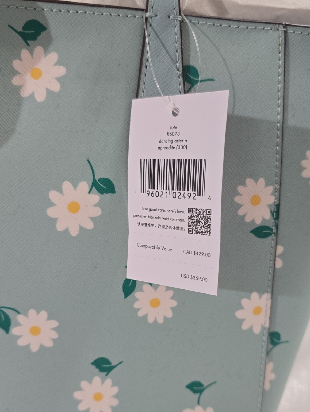Kate Spade New York Dana Daisy Tote Aphrodite Green & Matching Large Wallet Set - Picture 14 of 14